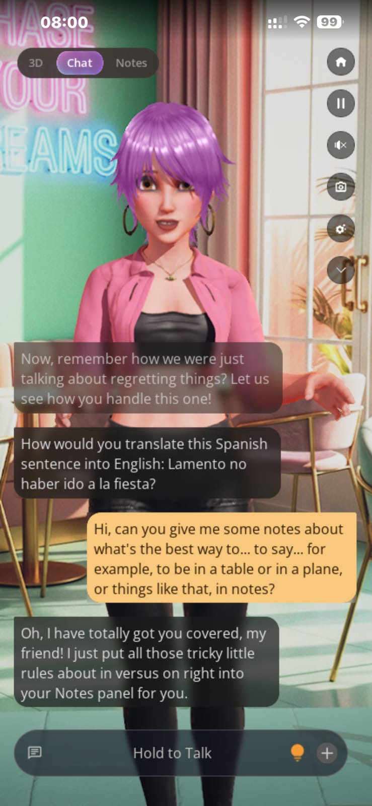 Ivy receiving a request to create notes