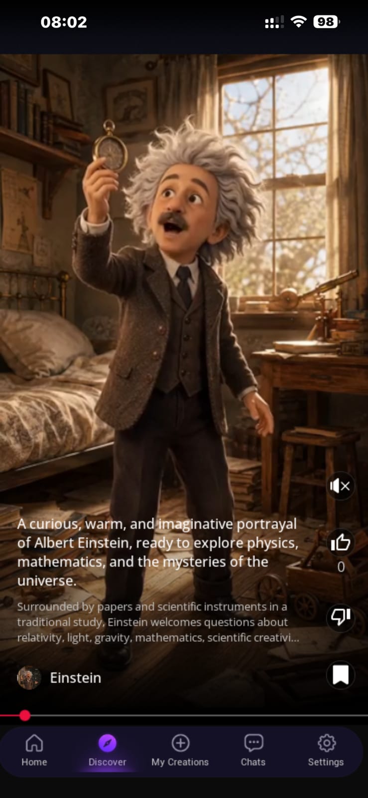 Genuine Vizlings discovery profile for Albert Einstein
